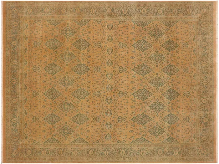 Antique Vegetable Dyed Elise Brown/Green Wool Rug – 9’0” x 11’6”