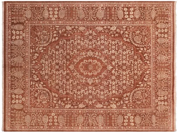 Antique Vegetable Dyed Tajdar Brown Wool Rug – 7’11” x 9’8”