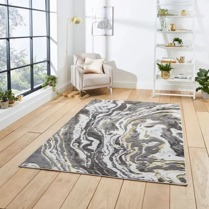 Apollo Think GR584 Grey Gold Rug