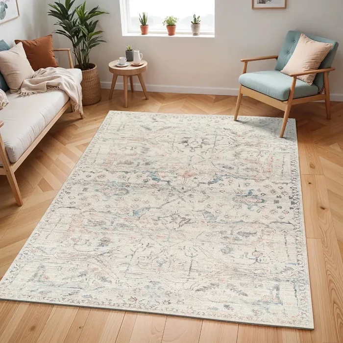 ARADHYA Becki Owens x Livabliss Vintage Traditional Oriental Boho Cream Rug