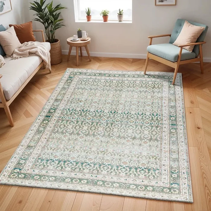 ARMITA Our PNW Home x Livabliss Machine Washable Oriental Boho Olive Rug