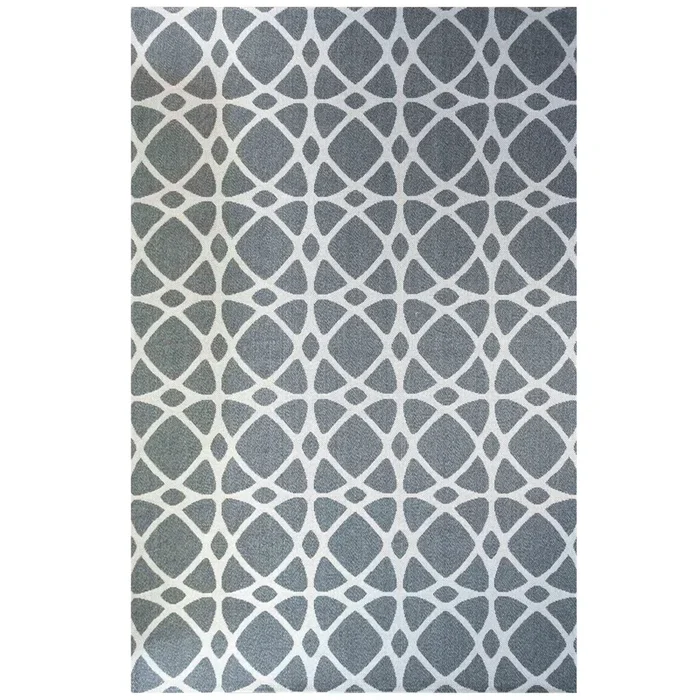 Art Deco Grey Woven Sustainable Recycled Cotton Rug – Wells