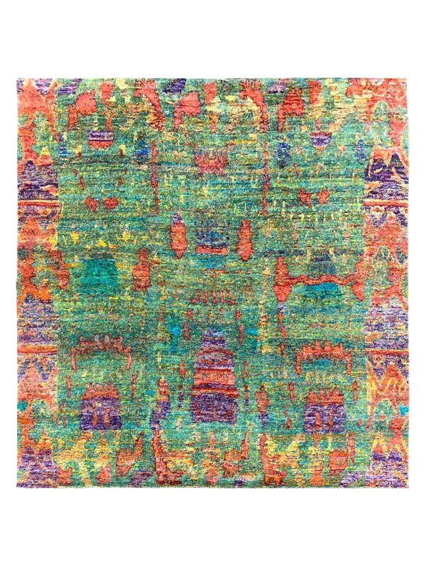 Artisan Ashley Multi Green Transitional Knotted Rug