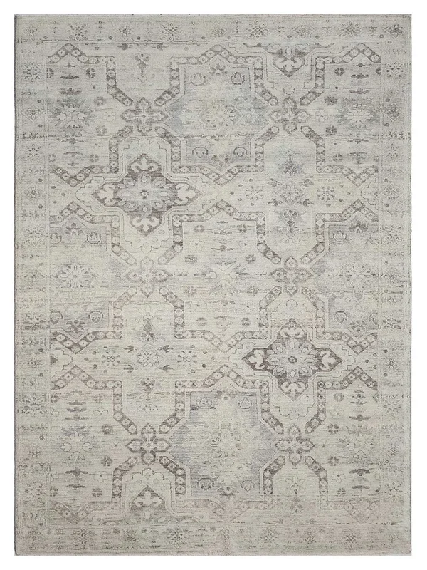 Artisan Julie Beige Lt.Grey Traditional Knotted Rug