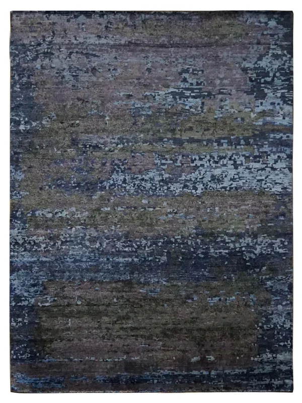 Artisan Mary Navy Contemporary Knotted Rug
