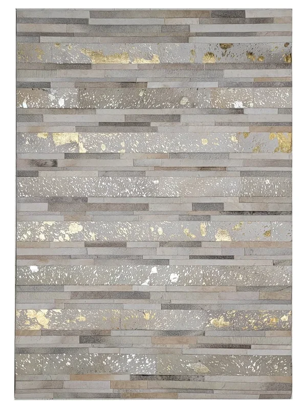 Artisan Olivia Metallic Grey Gold Silver Contemporary Crafted Rug
