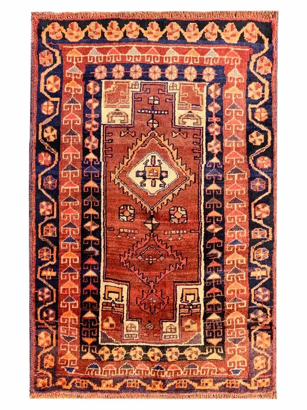 Artisan Persian Traditions Rust Black Traditional Knotted Rug