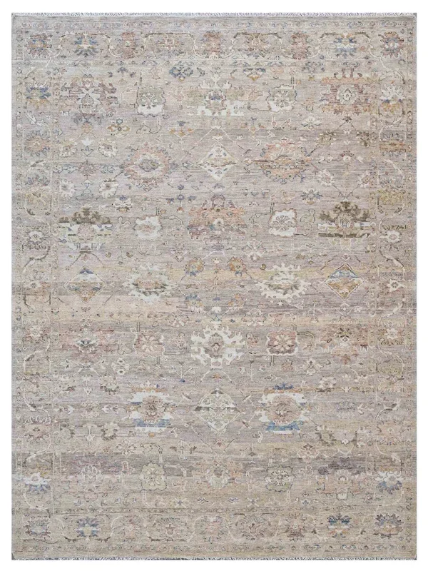 Artisan Vintage Modern Rose Gold Transitional Knotted Rug