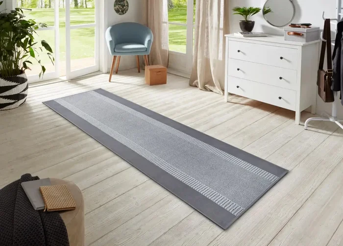 Basic 105488 Band Light Grey Rug