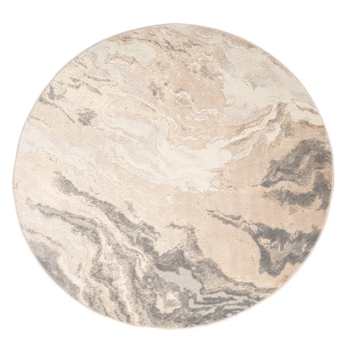 Beige Circle Marble Style Rug – Galena