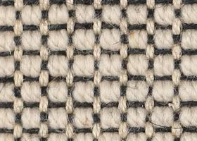 Belgian Bianco Mosaic Wool & Sisal small rug with Belgian Charcoal Herringbone Cotton binding