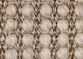Belgian Quartz Lattice Wool and Sisal Medium Rug with Belgian Ecru Linen binding