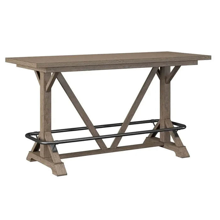 Benton Bar Height Trestle Table Pecan Brown