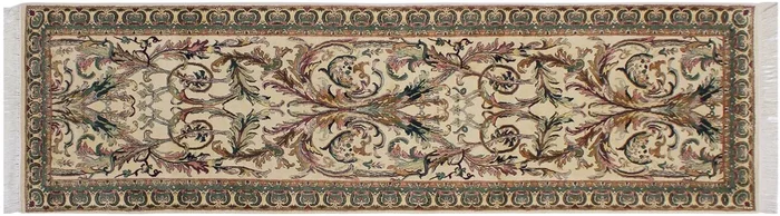Bhati Heritage Concetta Ivory/Green Wool Runner – 2’7” x 9’5”