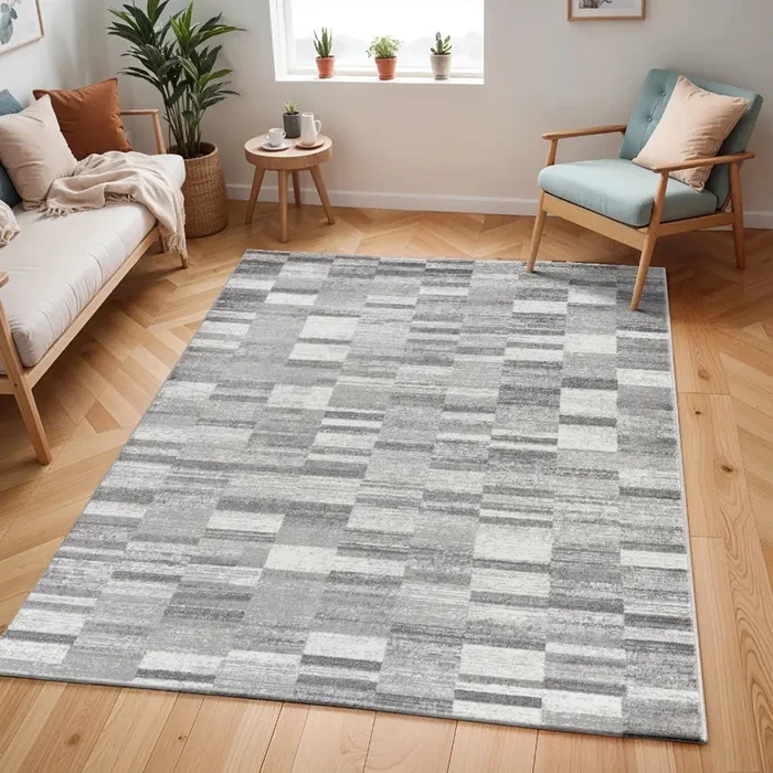 BHAUMI Scandi Modern Light Grey Rug