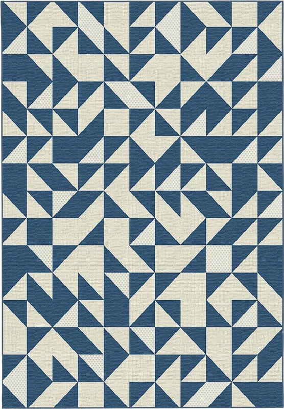 Bjorn BLUE IVORY indoor OUTDOOR FLOOR RUG