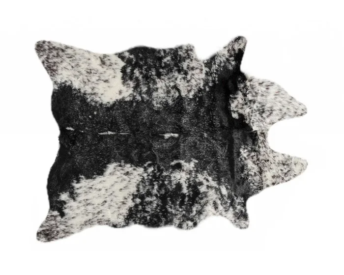 Black & White Faux Fur Cowhide Rug – Washable, Soft