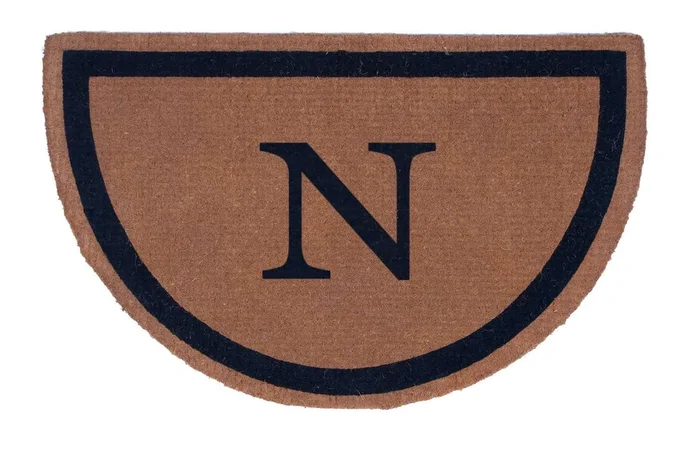 Black Half Round Single Border Personalized Doormats 38×60