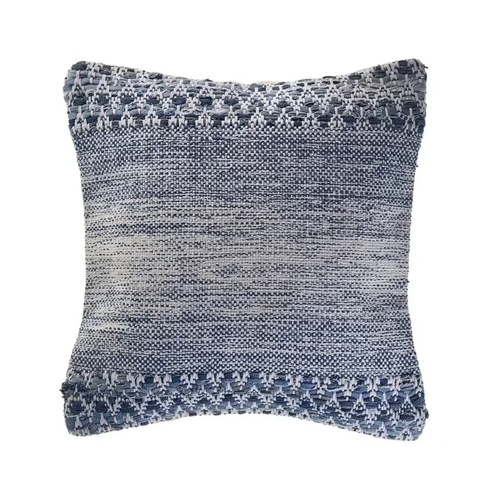 Blue and Ivory Textured LR07427 Throw Pillow