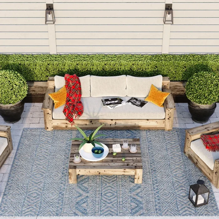 Blue Flatweave Outdoor Rug – Ruskin