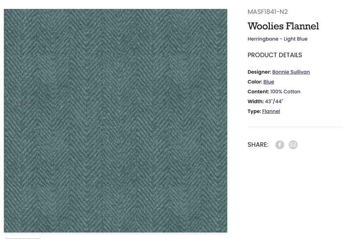 Blue Herringbone Flannel