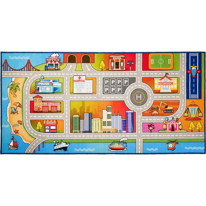 Blue Roadway Kids Rug By Booooom Jackson