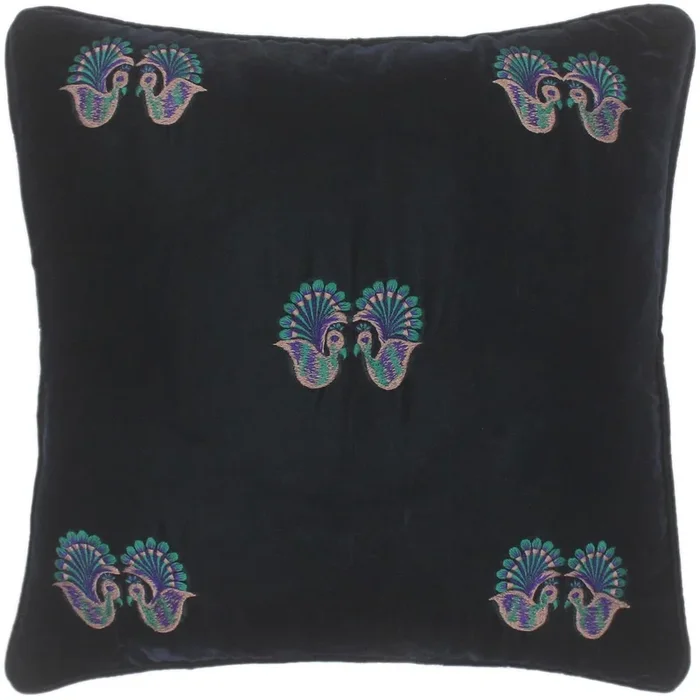Bohemian Ha Hand Embroidered Italian Velvet Pillow