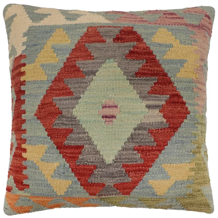 Bohemian Johnston Turkish Hand-Woven Kilim Pillow