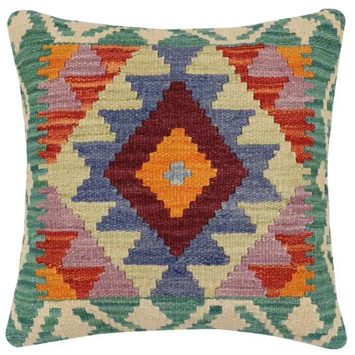 Bohemian Kanisha Turkish Hand-Woven Kilim Pillow
