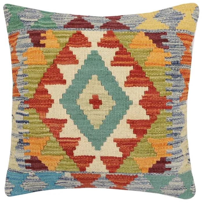 Bohemian Niesha Turkish Hand-Woven Kilim Pillow