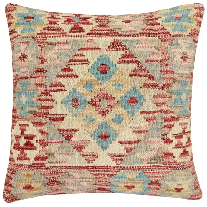 Bohemian Rubin Turkish Hand-Woven Kilim Pillow