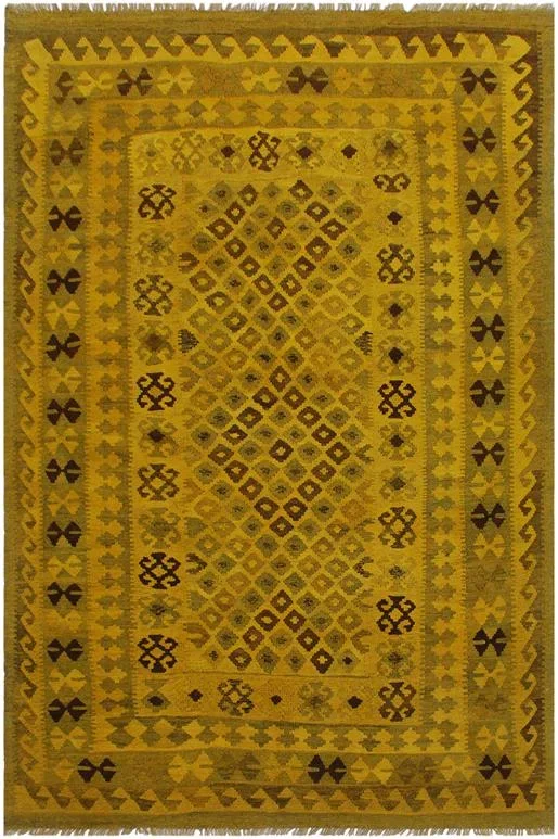 Bohemian Turkish Kilim Arlette Hand-Woven Wool Rug – 5’2” x 7’8”