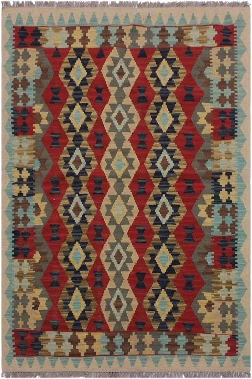 Bohemian Turkish Kilim Blair Hand-Woven Wool Rug – 3’3” x 4’11”