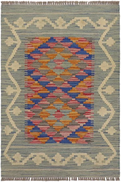 Bohemian Turkish Kilim Carson Hand-Woven Wool Rug – 2’0” x 2’11”