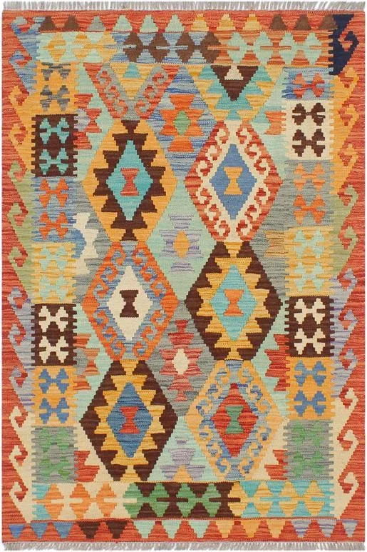 Bohemian Turkish Kilim Chi Hand-Woven Wool Rug – 2’8” x 3’11”