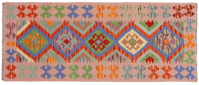 Bohemian Turkish Kilim Darrell Hand-Woven Wool Runner – 2’7” x 6’4”