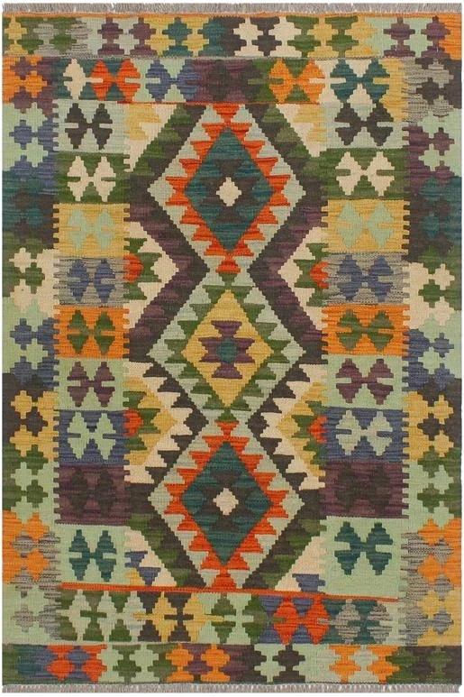 Bohemian Turkish Kilim Destiny Hand-Woven Wool Rug – 2’8” x 4’3”