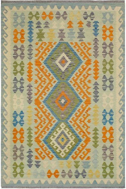Bohemian Turkish Kilim Francis Hand-Woven Wool Rug – 5’1” x 6’4”