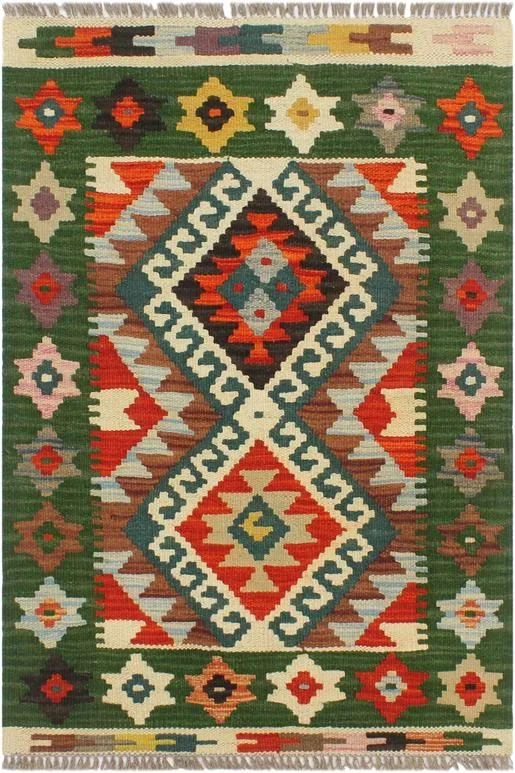 Bohemian Turkish Kilim Hiedi Hand-Woven Wool Rug – 2’0” x 2’11”