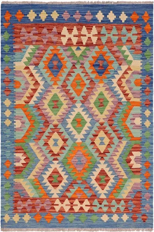 Bohemian Turkish Kilim Jared Hand-Woven Wool Rug – 3’6” x 5’0”
