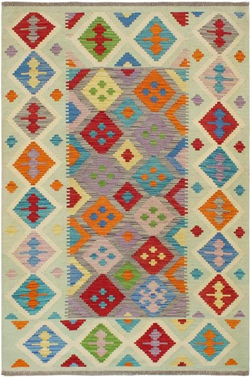 Bohemian Turkish Kilim Peters Hand-Woven Wool Rug – 4’11” x 6’6”