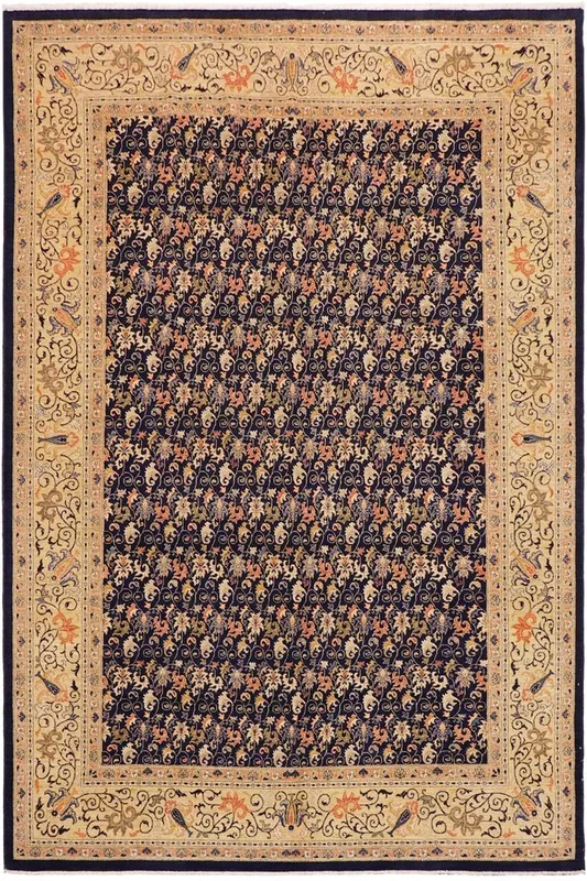 Bohemian Ziegler Betsy Blue/Gold Wool Rug – 9’10” x 13’6”