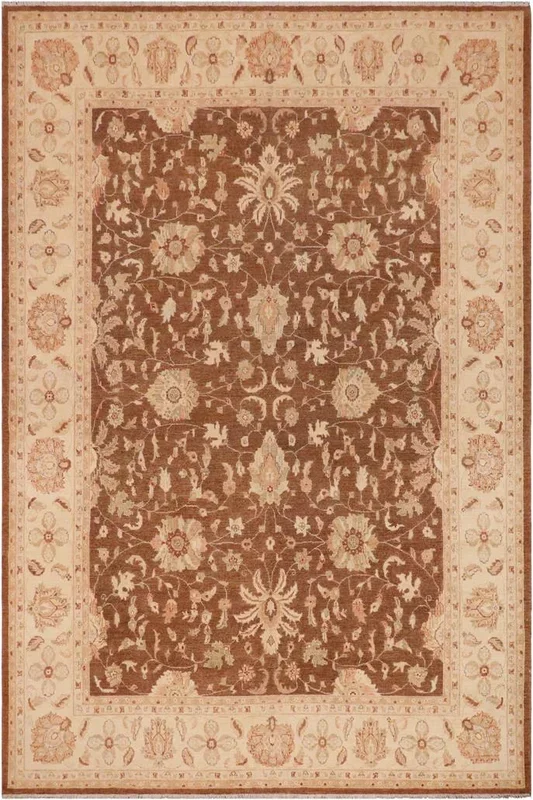 Bohemian Ziegler Charolet Light Brown/Beige Wool Rug – 9’4” x 11’10”