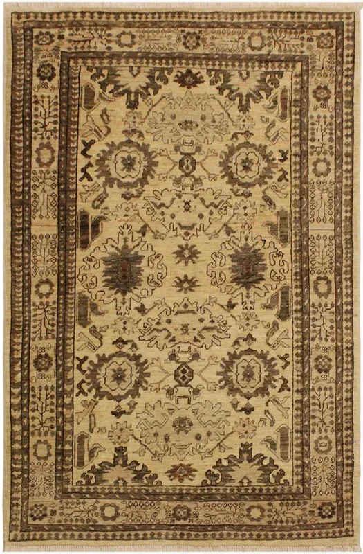 Bohemian Ziegler Denim Tan/Beige Wool Rug – 3’11” x 5’9”