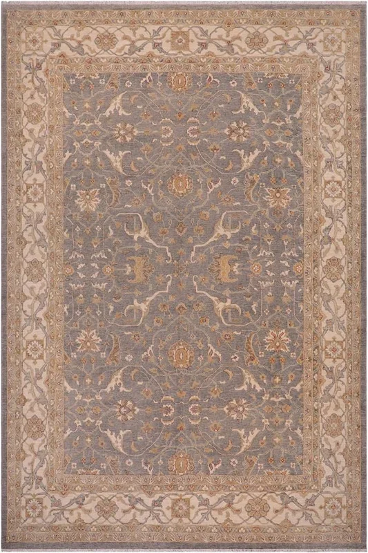 Bohemian Ziegler Emerson Light Gray/Beige Wool Rug – 9’4” x 11’11”