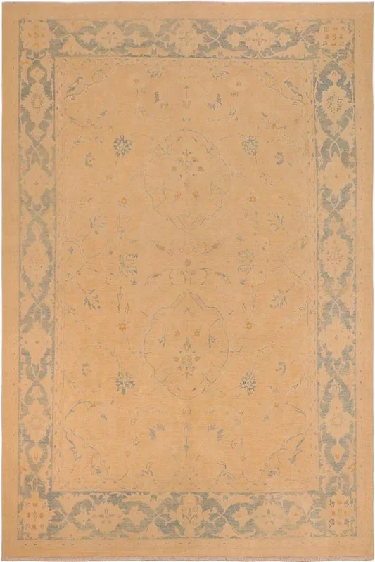 Bohemian Ziegler Hue Tan/Blue Wool Rug – 10’0” x 13’7”