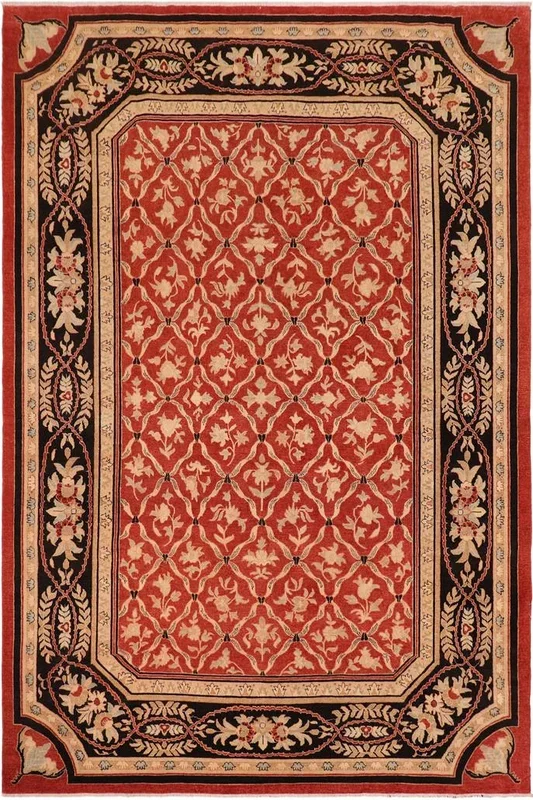 Bohemian Ziegler Jaye Red/Black Wool Rug – 9’10” x 13’6”