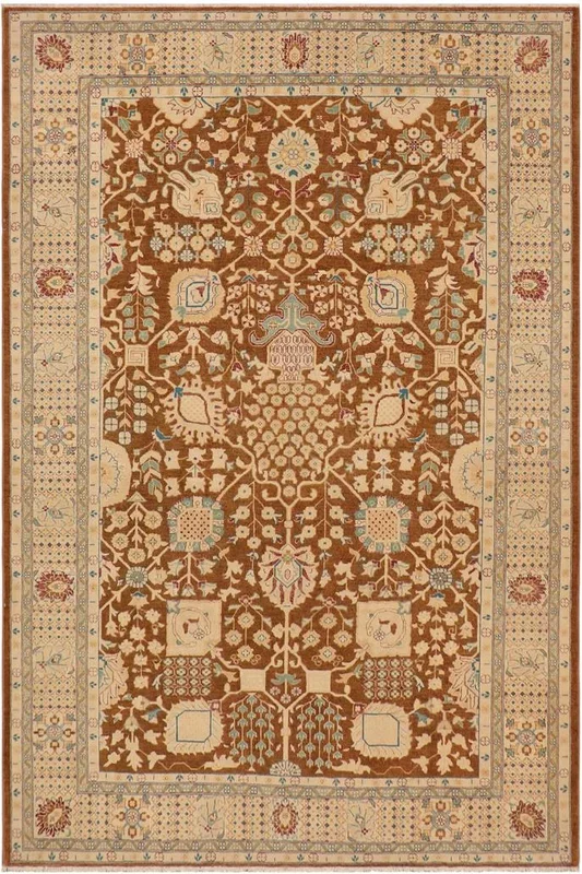 Bohemian Ziegler Karl Brown/Beige Wool Rug – 9’1” x 11’9”