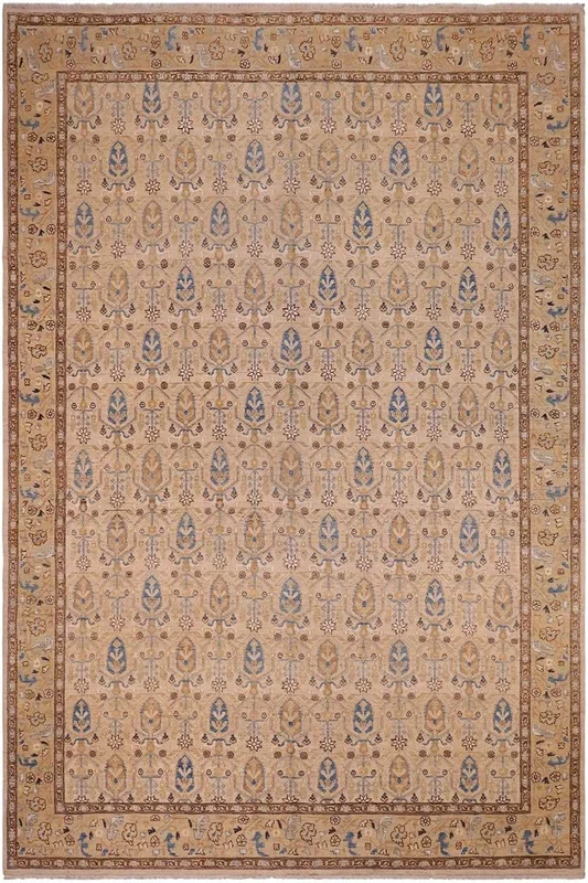 Bohemian Ziegler Leida Beige/Tan Wool Rug – 9’2” x 11’11”