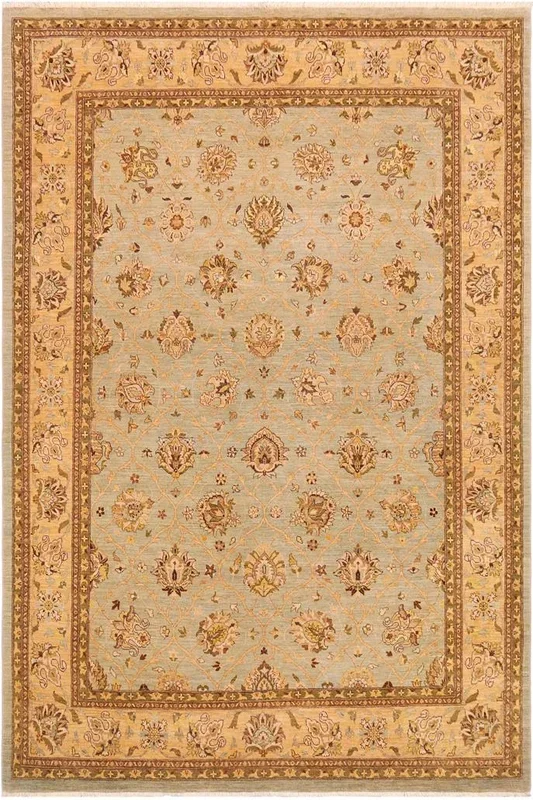 Bohemian Ziegler Light Green/Tan Wool Rug – 8’7” x 11’9”
